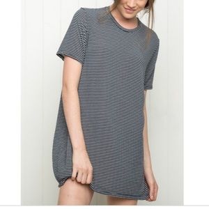 Brandy Melville Navy Striped T-Shirt Dress